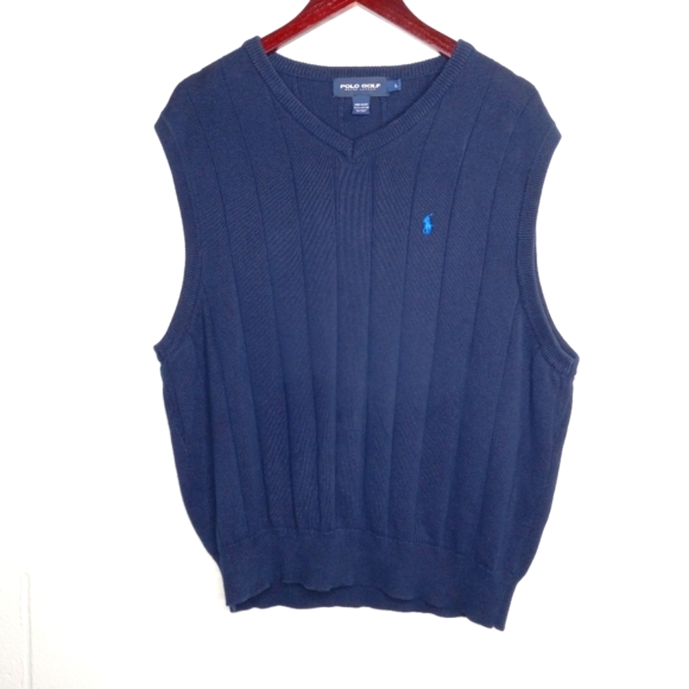Polo Golf Ralph Lauren v-neck sweater vest made in USA men's size Large